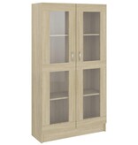 VidaXL Vitrinekast 82,5x30,5x150 cm spaanplaat sonoma eikenkleurig