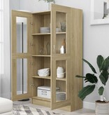 VidaXL Vitrinekast 82,5x30,5x150 cm spaanplaat sonoma eikenkleurig