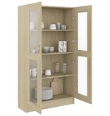 VidaXL Vitrinekast 82,5x30,5x150 cm spaanplaat sonoma eikenkleurig