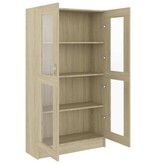 VidaXL Vitrinekast 82,5x30,5x150 cm spaanplaat sonoma eikenkleurig