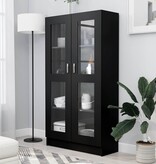 VidaXL Vitrinekast 82,5x30,5x150 cm spaanplaat zwart