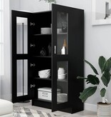 VidaXL Vitrinekast 82,5x30,5x150 cm spaanplaat zwart