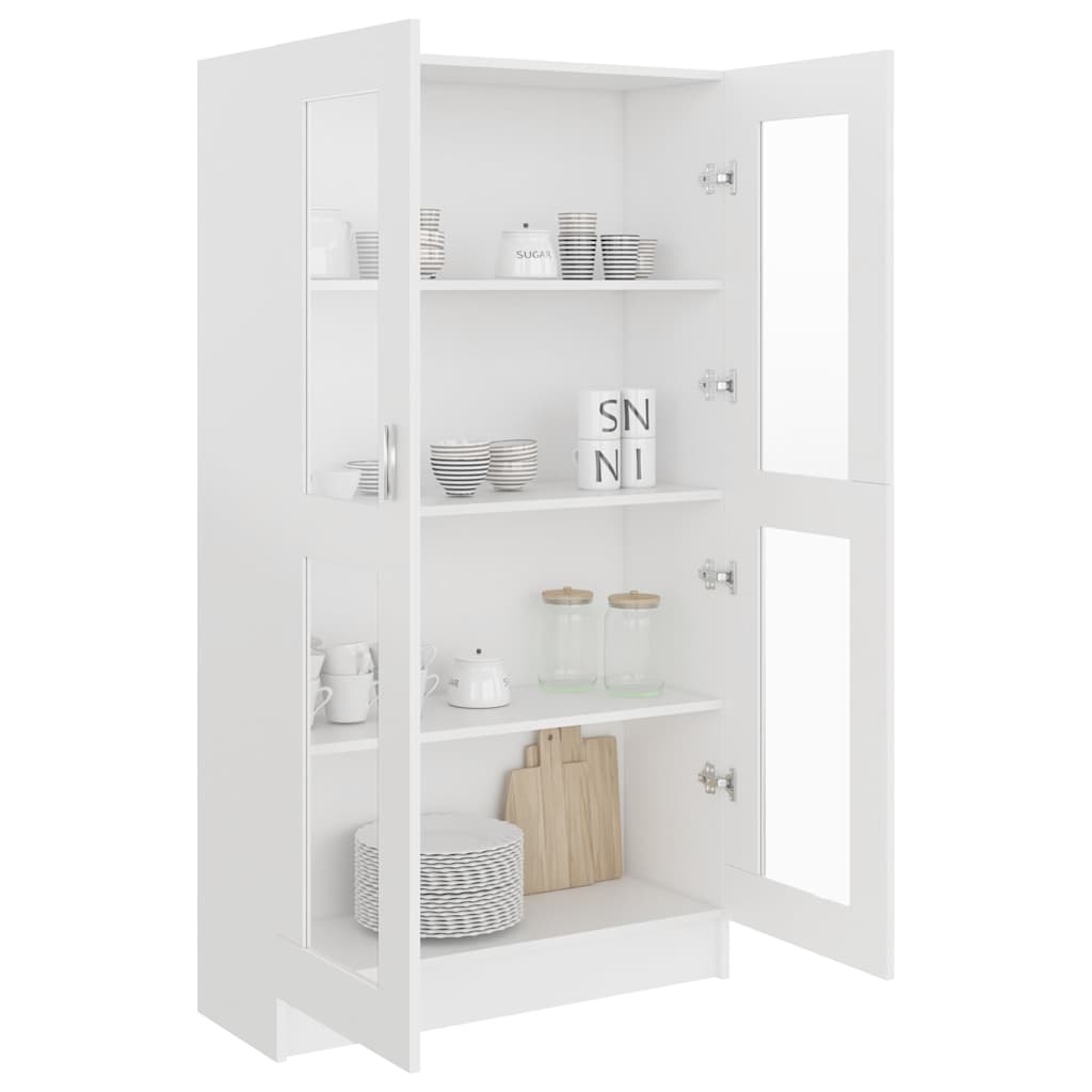 VidaXL Vitrinekast 82,5x30,5x150 cm spaanplaat wit