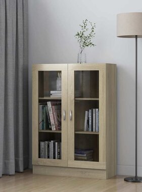 VidaXL Vitrinekast 82,5x30,5x115 cm spaanplaat sonoma eikenkleurig