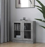 VidaXL Vitrinekast 82,5x30,5x80 cm bewerkt hout betongrijs