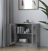 VidaXL Vitrinekast 82,5x30,5x80 cm bewerkt hout betongrijs