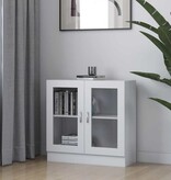 VidaXL Vitrinekast 82,5x30,5x80 cm bewerkt hout wit