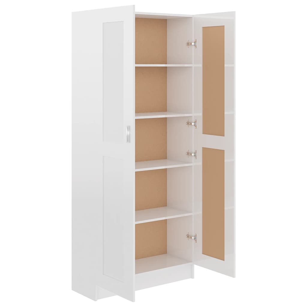 VidaXL Boekenkast 82,5x30,5x185,5 cm bewerkt hout hoogglans wit