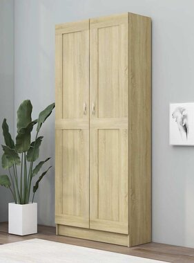 VidaXL Boekenkast 82,5x30,5x185,5 cm bewerkt hout sonoma eikenkleur