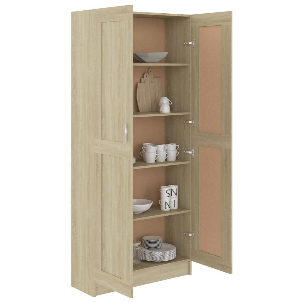 VidaXL Boekenkast 82,5x30,5x185,5 cm bewerkt hout sonoma eikenkleur