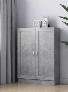 VidaXL Boekenkast 82,5x30,5x115 cm spaanplaat betongrijs