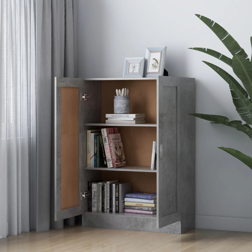 VidaXL Boekenkast 82,5x30,5x115 cm spaanplaat betongrijs