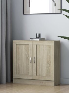 VidaXL Boekenkast 82,5x30,5x80 cm bewerkt hout sonoma eikenkleurig