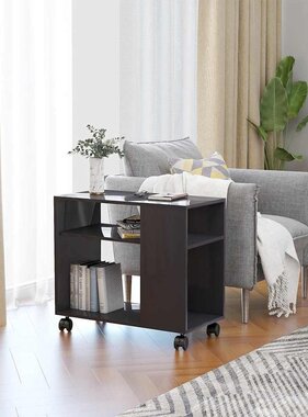 VidaXL Bijzettafel 70x35x55 cm bewerkt hout hoogglans grijs