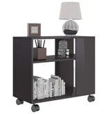 VidaXL Bijzettafel 70x35x55 cm bewerkt hout hoogglans grijs