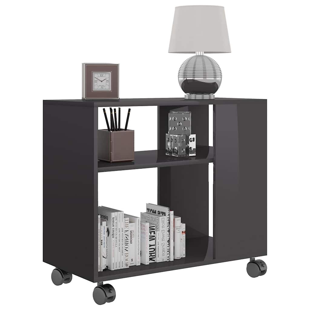 VidaXL Bijzettafel 70x35x55 cm bewerkt hout hoogglans grijs