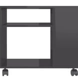 VidaXL Bijzettafel 70x35x55 cm bewerkt hout hoogglans grijs