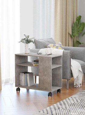 VidaXL Bijzettafel 70x35x55 cm bewerkt hout betongrijs