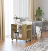 VidaXL Bijzettafel 70x35x55 cm bewerkt hout sonoma eikenkleurig
