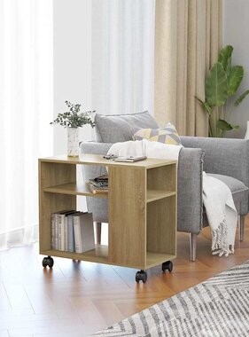 VidaXL Bijzettafel 70x35x55 cm bewerkt hout sonoma eikenkleurig