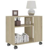 VidaXL Bijzettafel 70x35x55 cm bewerkt hout sonoma eikenkleurig