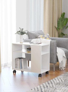 VidaXL Bijzettafel 70x35x55 cm bewerkt hout wit