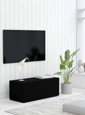 VidaXL Tv-meubel 80x34x30 cm bewerkt hout zwart