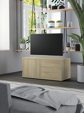 VidaXL Tv-meubel 80x34x36 cm bewerkt hout sonoma eikenkleurig