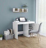 VidaXL Bureau 100x50x76 cm bewerkt hout hoogglans wit