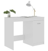VidaXL Bureau 100x50x76 cm bewerkt hout hoogglans wit
