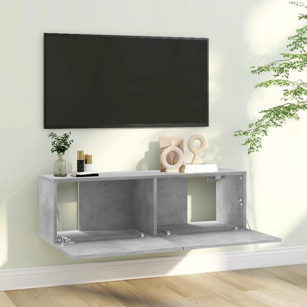 VidaXL Tv-meubel 100x30x30 cm bewerkt hout betongrijs