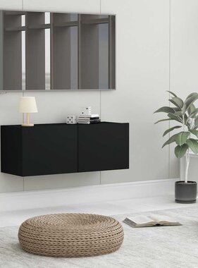 VidaXL Tv-meubel 80x30x30 cm bewerkt hout zwart