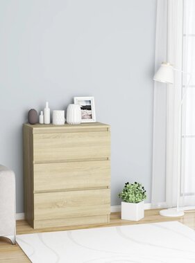VidaXL Dressoir 60x35x76 cm bewerkt hout sonoma eikenkleurig