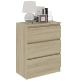 VidaXL Dressoir 60x35x76 cm bewerkt hout sonoma eikenkleurig