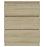 VidaXL Dressoir 60x35x76 cm bewerkt hout sonoma eikenkleurig
