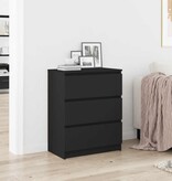VidaXL Dressoir 60x35x76 cm bewerkt hout zwart