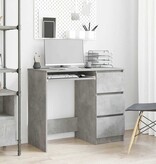 VidaXL Bureau 90x45x76 cm bewerkt hout betongrijs