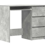 VidaXL Bureau 90x45x76 cm bewerkt hout betongrijs