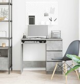 VidaXL Bureau 90x45x76 cm bewerkt hout betongrijs