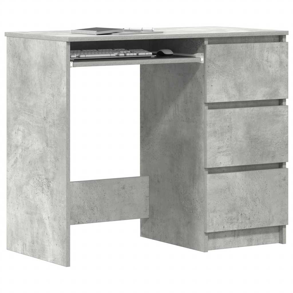 VidaXL Bureau 90x45x76 cm bewerkt hout betongrijs
