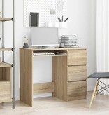 VidaXL Bureau 90x45x76 cm spaanplaat sonoma eikenkleurig