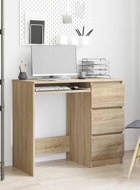 VidaXL Bureau 90x45x76 cm spaanplaat sonoma eikenkleurig