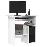 VidaXL Bureau 80x45x74 cm bewerkt hout hoogglans wit