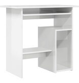 VidaXL Bureau 80x45x74 cm bewerkt hout hoogglans wit