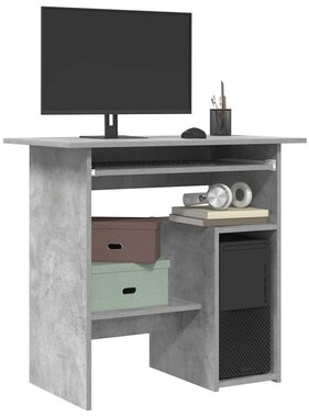 VidaXL Bureau 80x45x74 cm spaanplaat betongrijs