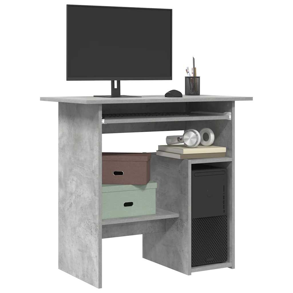 VidaXL Bureau 80x45x74 cm spaanplaat betongrijs