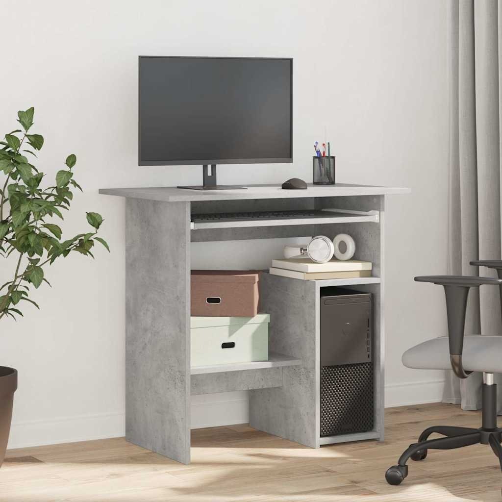 VidaXL Bureau 80x45x74 cm spaanplaat betongrijs