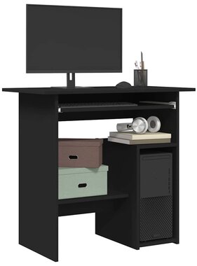 VidaXL Bureau 80x45x74 cm bewerkt hout zwart