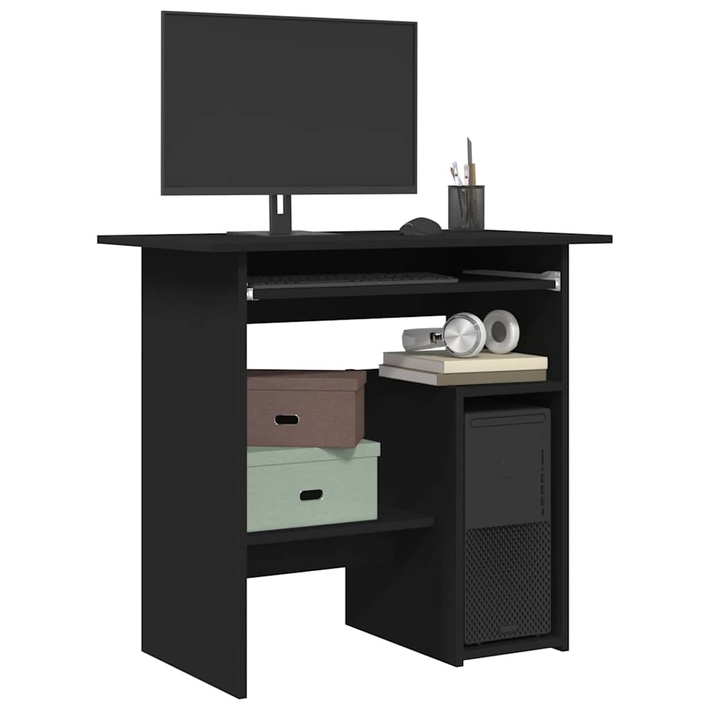 VidaXL Bureau 80x45x74 cm bewerkt hout zwart
