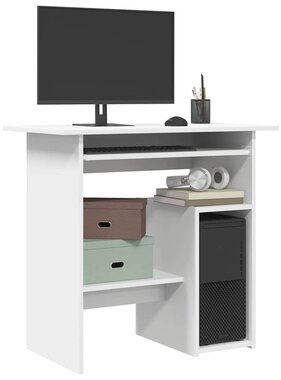 VidaXL Bureau 80x45x74 cm bewerkt hout wit